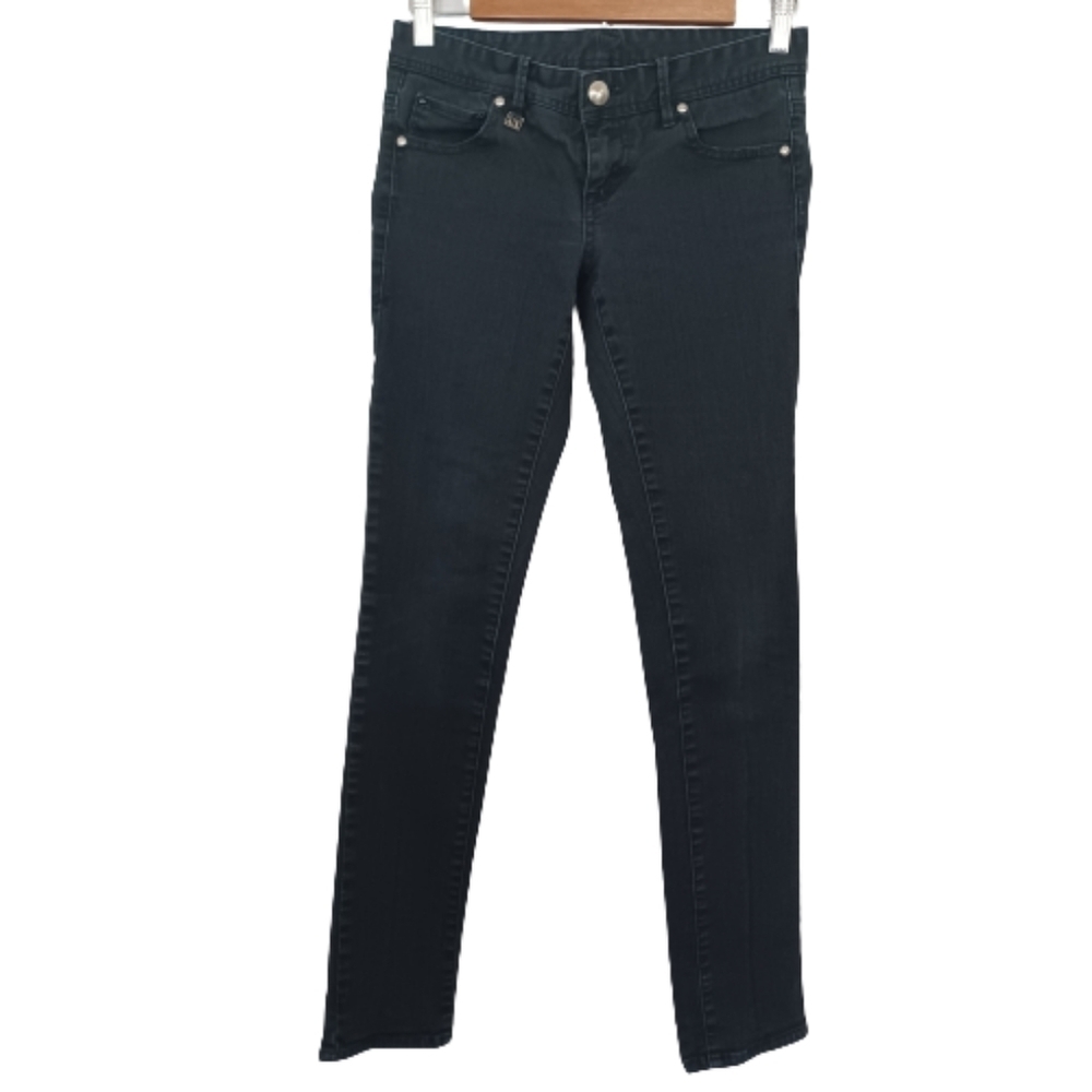 ARMANI LOW RISE 90s Exchange Black Slim Skinny Streetwear Dark Blue Jeans